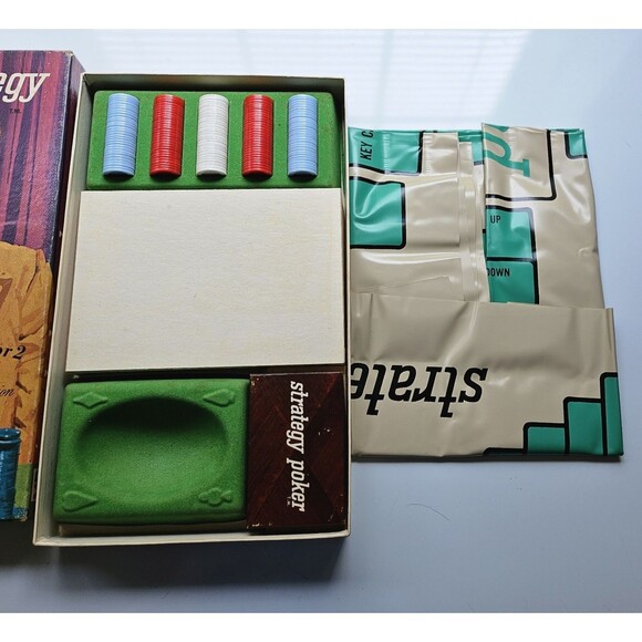 Vintage 1967 Milton Bradley Board Game Strategy Poker Complete with all parts - Picture 2 of 6